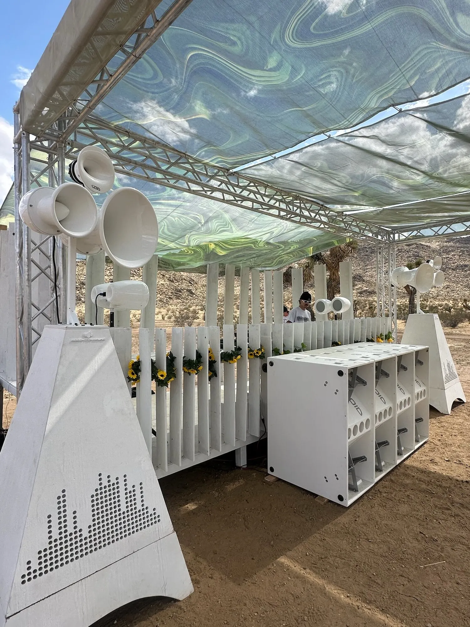 Bobby Jon Sound Void Acoustics 4x4 stack at NZT Fest in the desert
